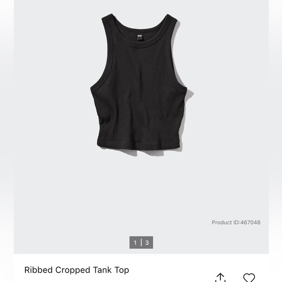 Uniqlo Ribbed Cropped Tank Top Set - Picture 3 of 4